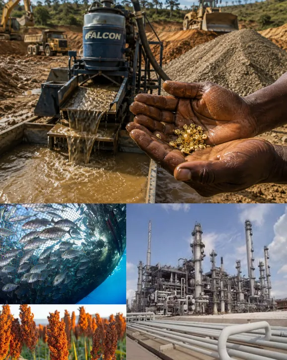 zeidab sectors image showing mining, oil and gas, fisheries and agriculture